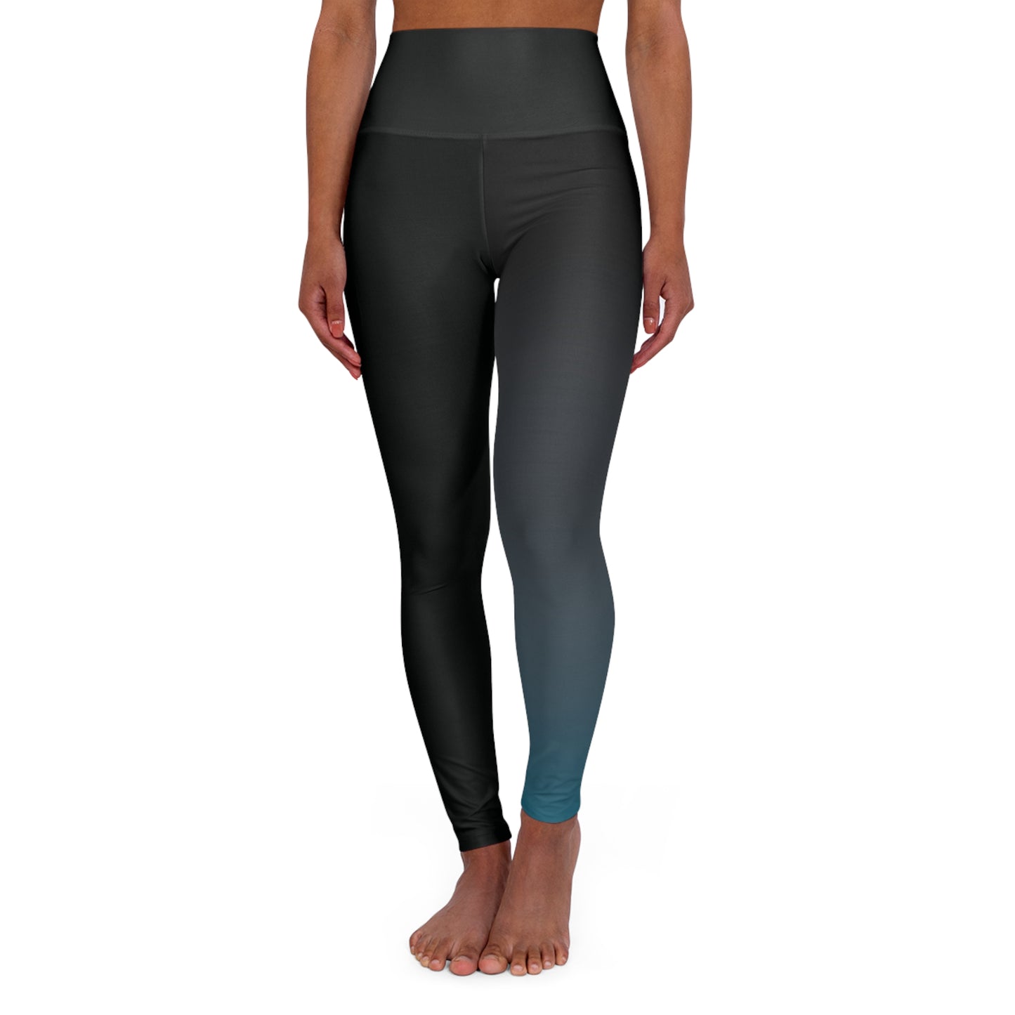 JoyJive™ high waisted leggings for women | Grey/Blue Gradient Print