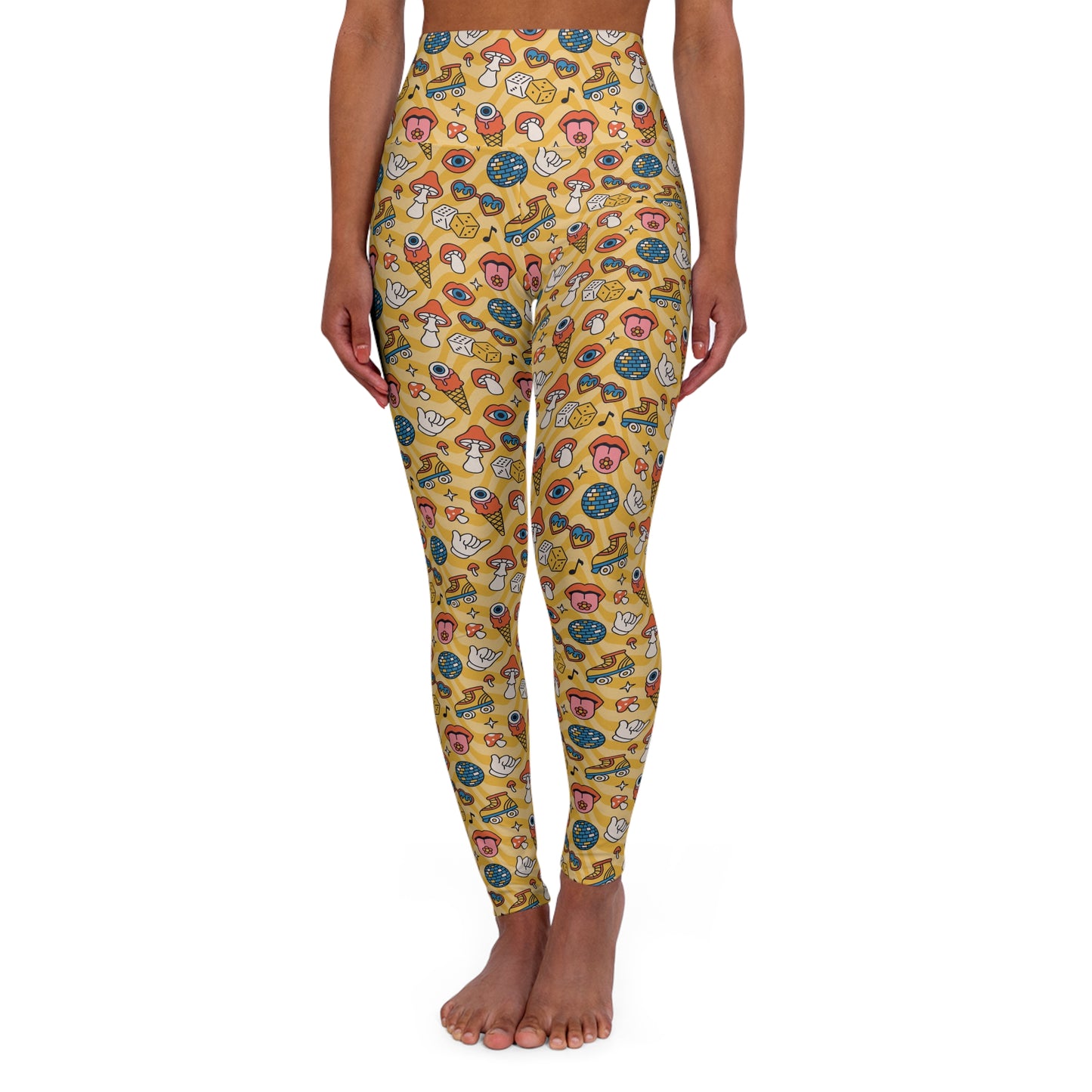 JoyJive™ high waisted leggings for women | Retro "Psychadelic Ice Cream" print