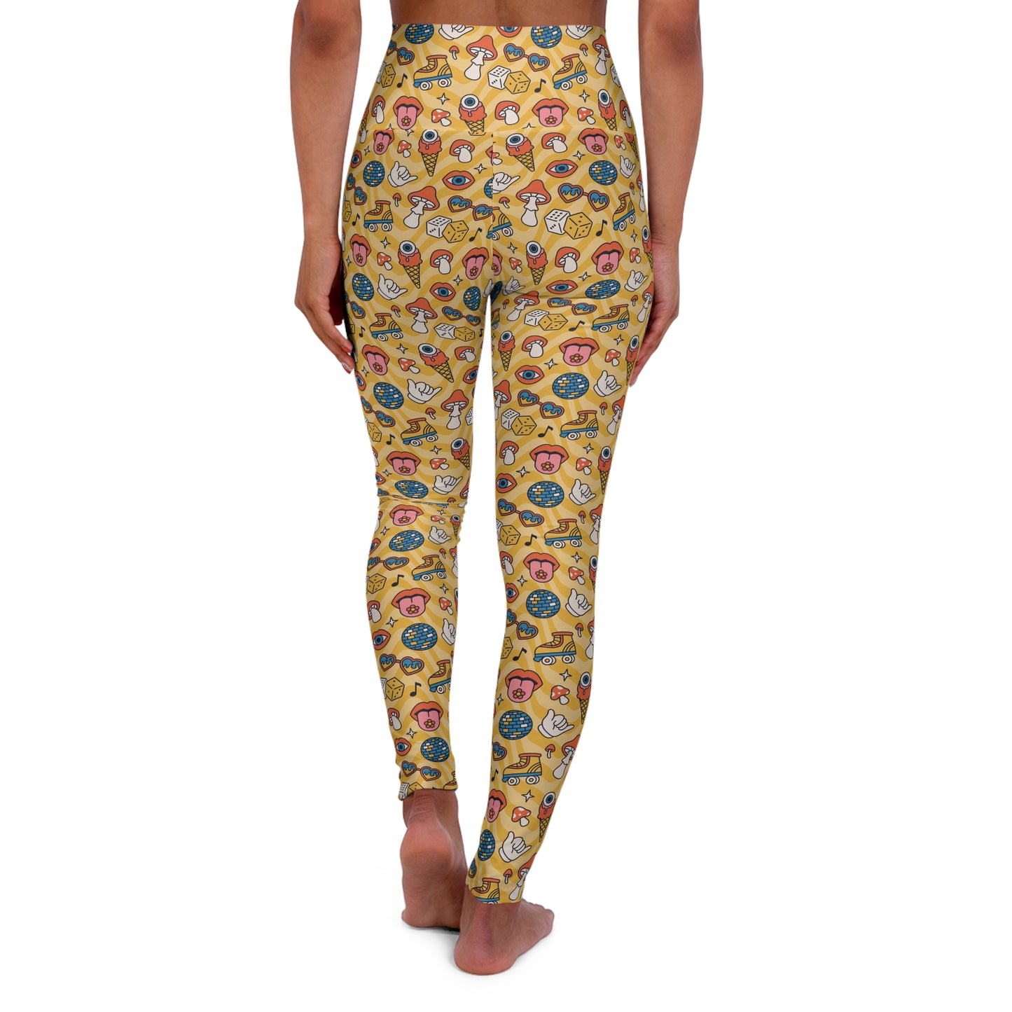 JoyJive™ high waisted leggings for women | Retro "Psychadelic Ice Cream" print