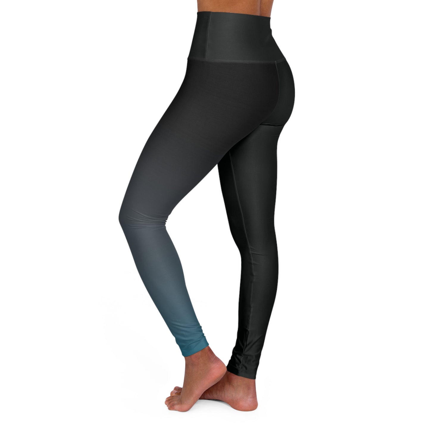 JoyJive™ high waisted leggings for women | Grey/Blue Gradient Print