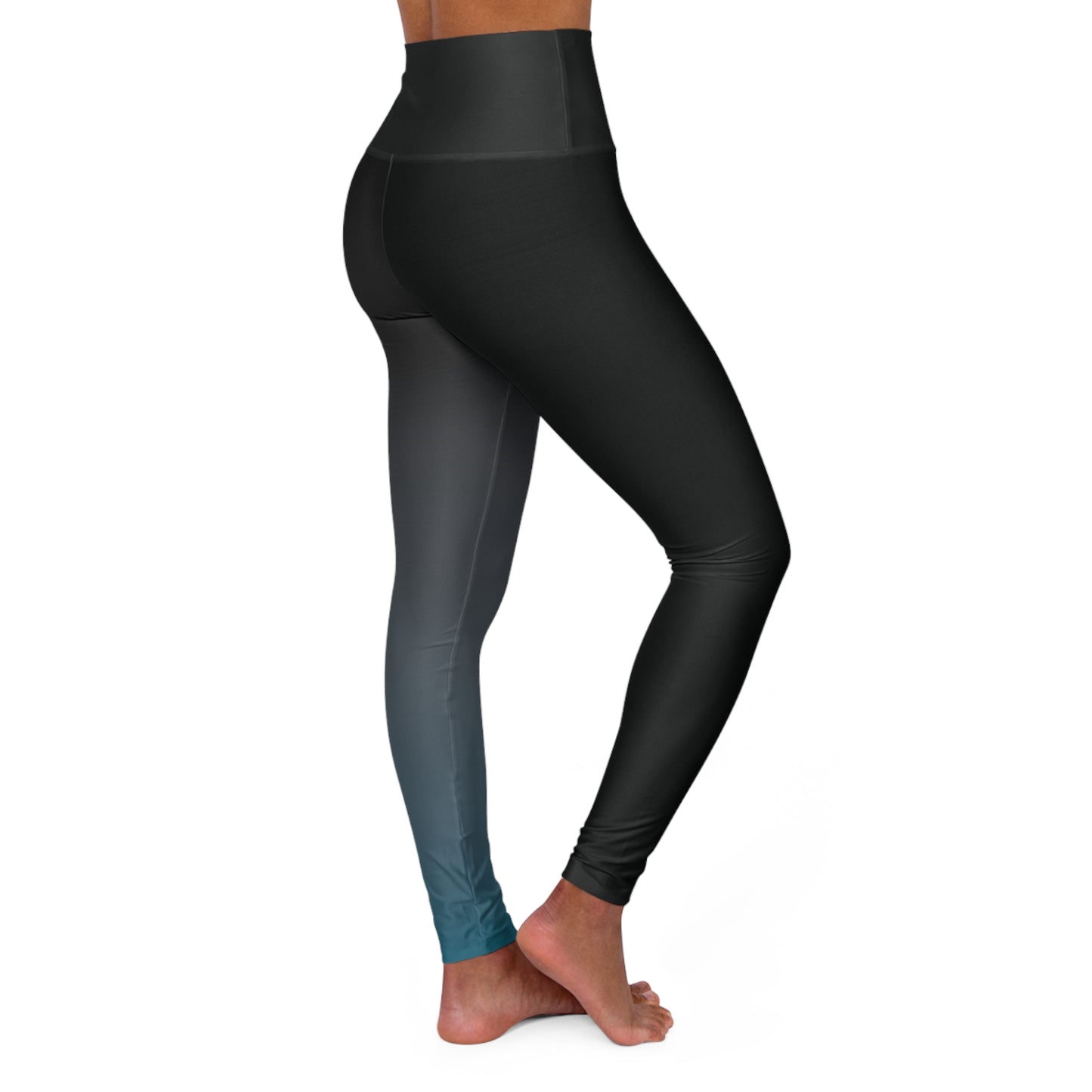 JoyJive™ high waisted leggings for women | Grey/Blue Gradient Print