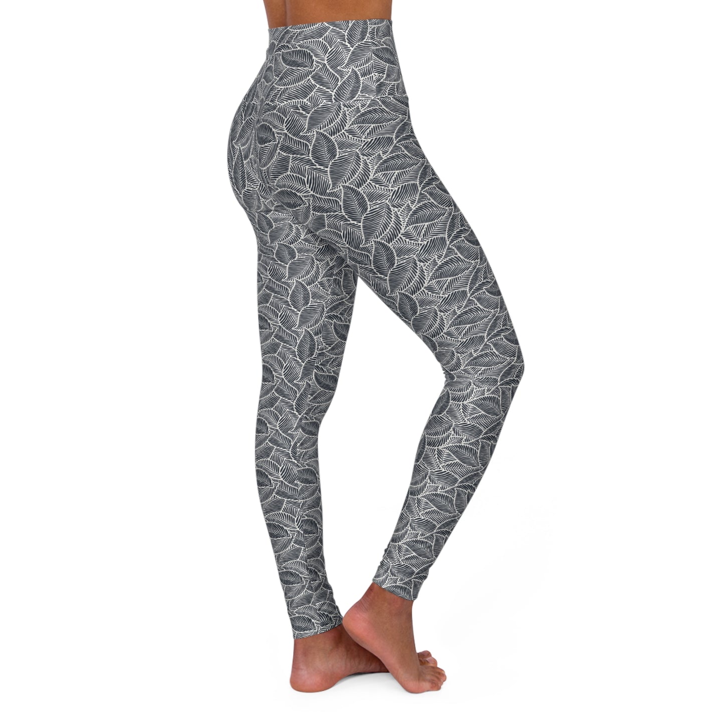 JoyJive™ high waisted leggings for women | "Blue Fronds" print