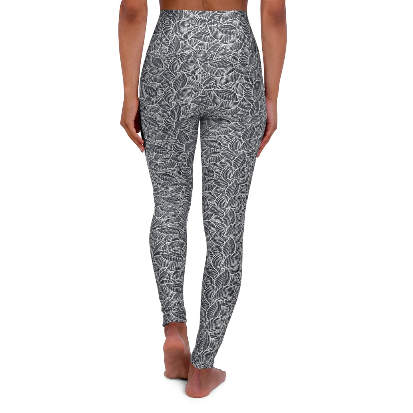 JoyJive™ high waisted leggings for women | "Blue Fronds" print