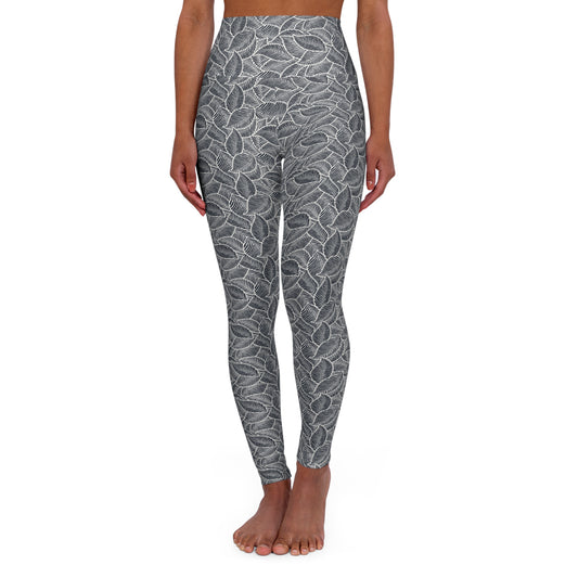 JoyJive™ high waisted leggings for women | "Blue Fronds" print