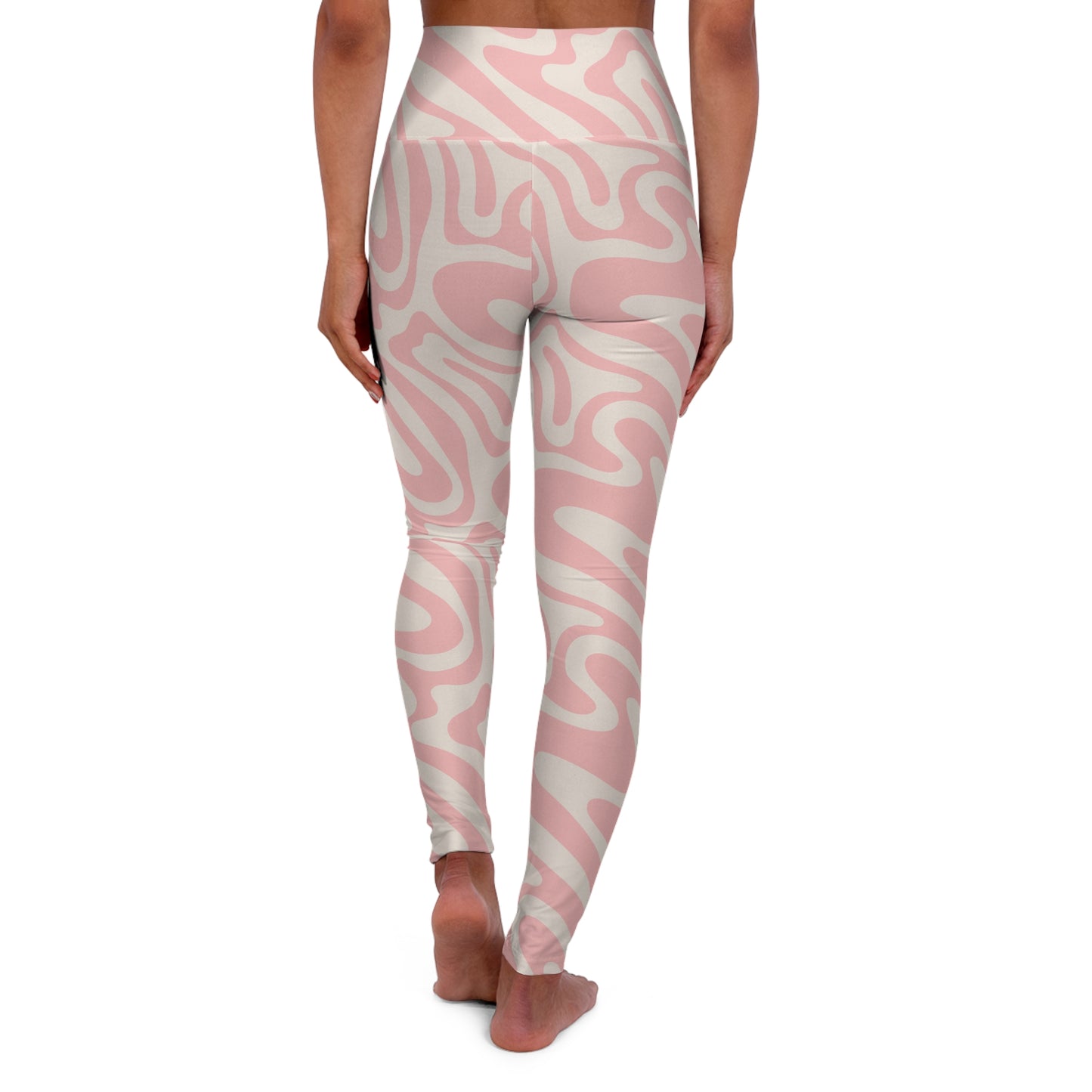 JoyJive™  high waisted leggings for women | Retro "Pink Waves" print