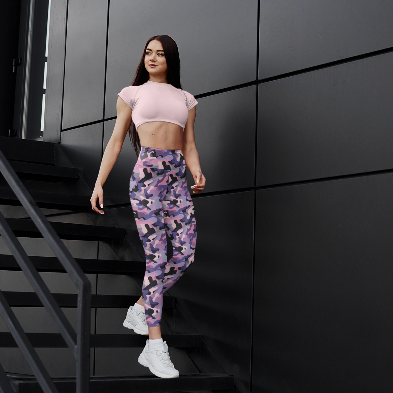 JoyJive™ high waisted leggings for women | Purple Camo