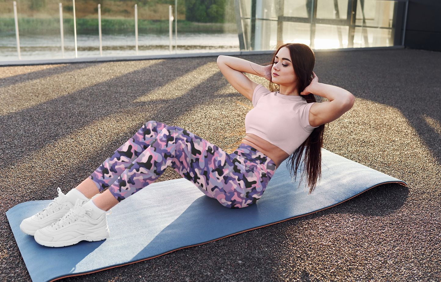 JoyJive™ high waisted leggings for women | Purple Camo