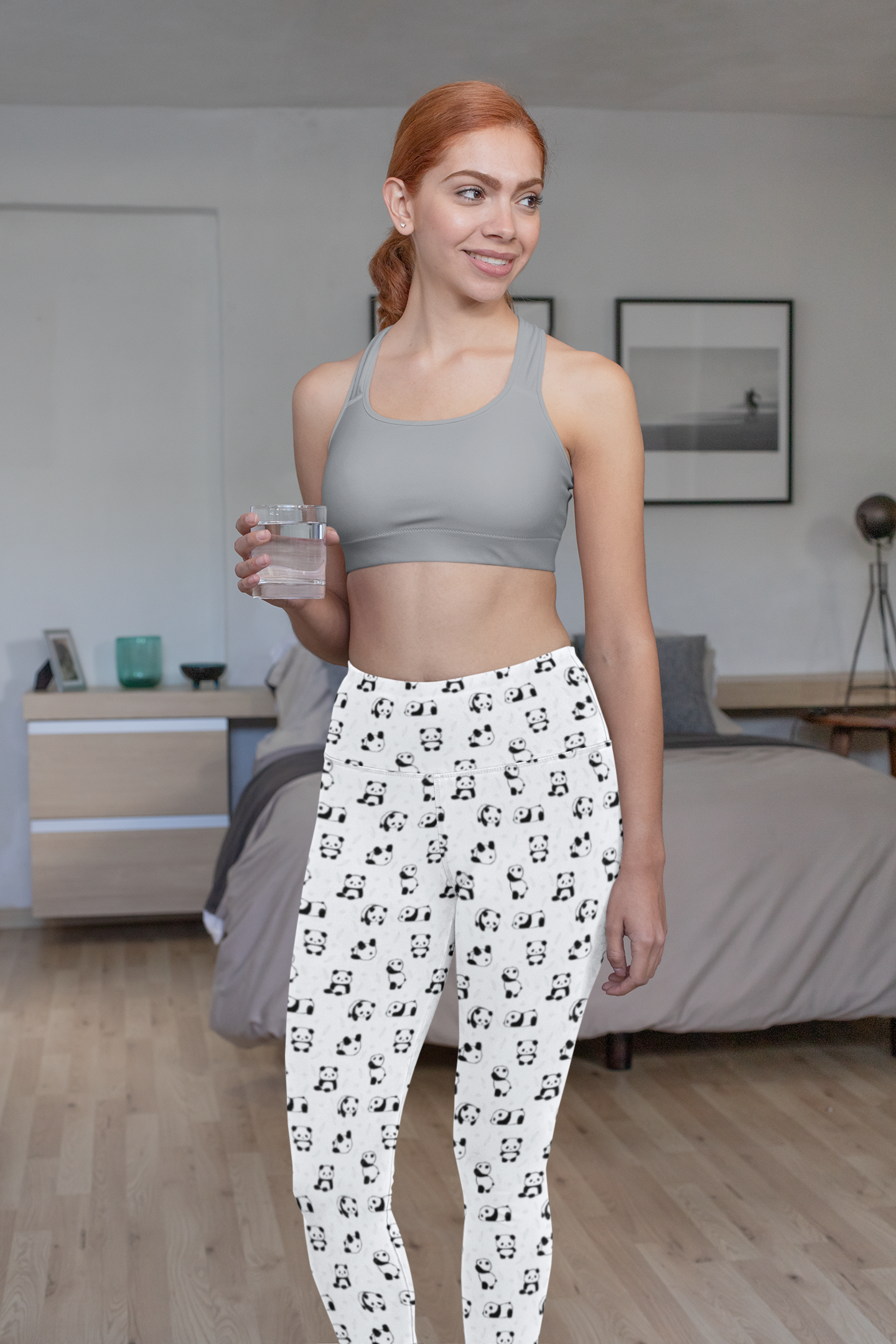 JoyJive™ high waisted leggings for women | Baby Panda Tumbling print