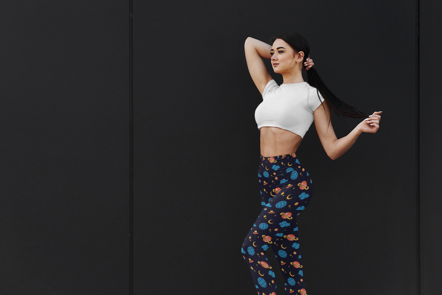 JoyJive™ high waisted leggings for women | Retro "Space Cadet" print